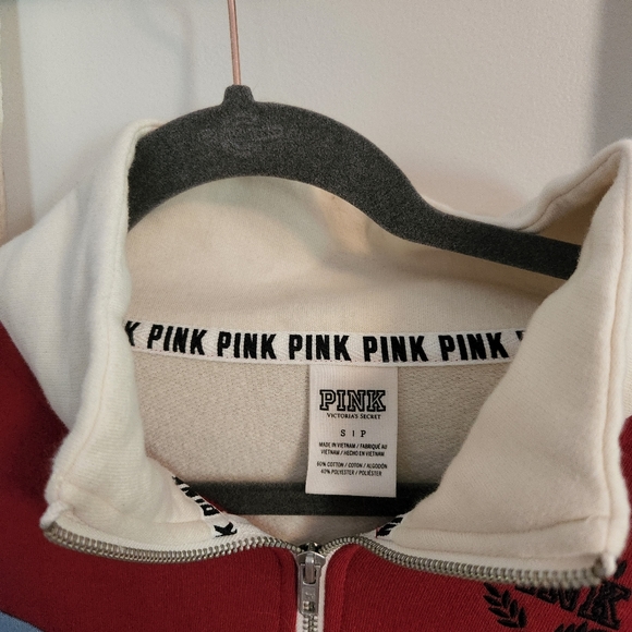 Victoria's Secret PINK small Love Pink quarter zip pull over sweatshirt - Picture 3 of 5